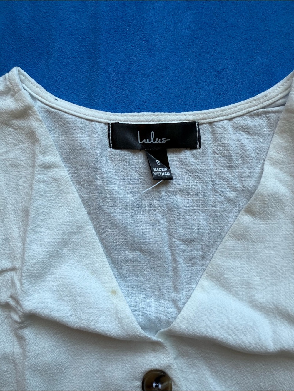 Lulu's Cream Button-Front V-Neck Vest - Picture 3 of 3